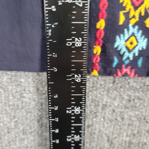 NWT SAVANNA JANE PT11259 Blue Geometric Aztec Embroidered V-Neck Top SIZE 2X - Picture 9 of 11